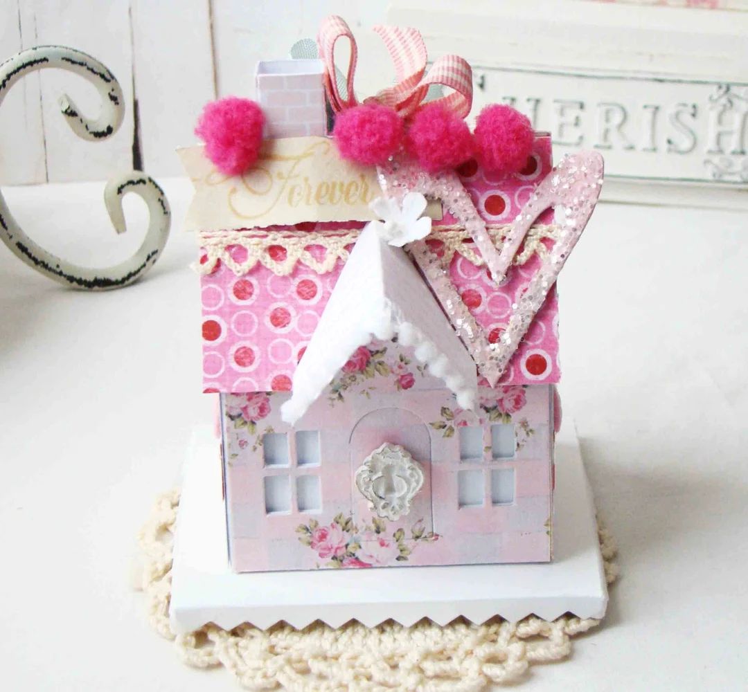 Valentine BOX / Handmade Valentine House GIFT Box - Valentine Decoration / Paper House / Valentin... | Etsy (US)