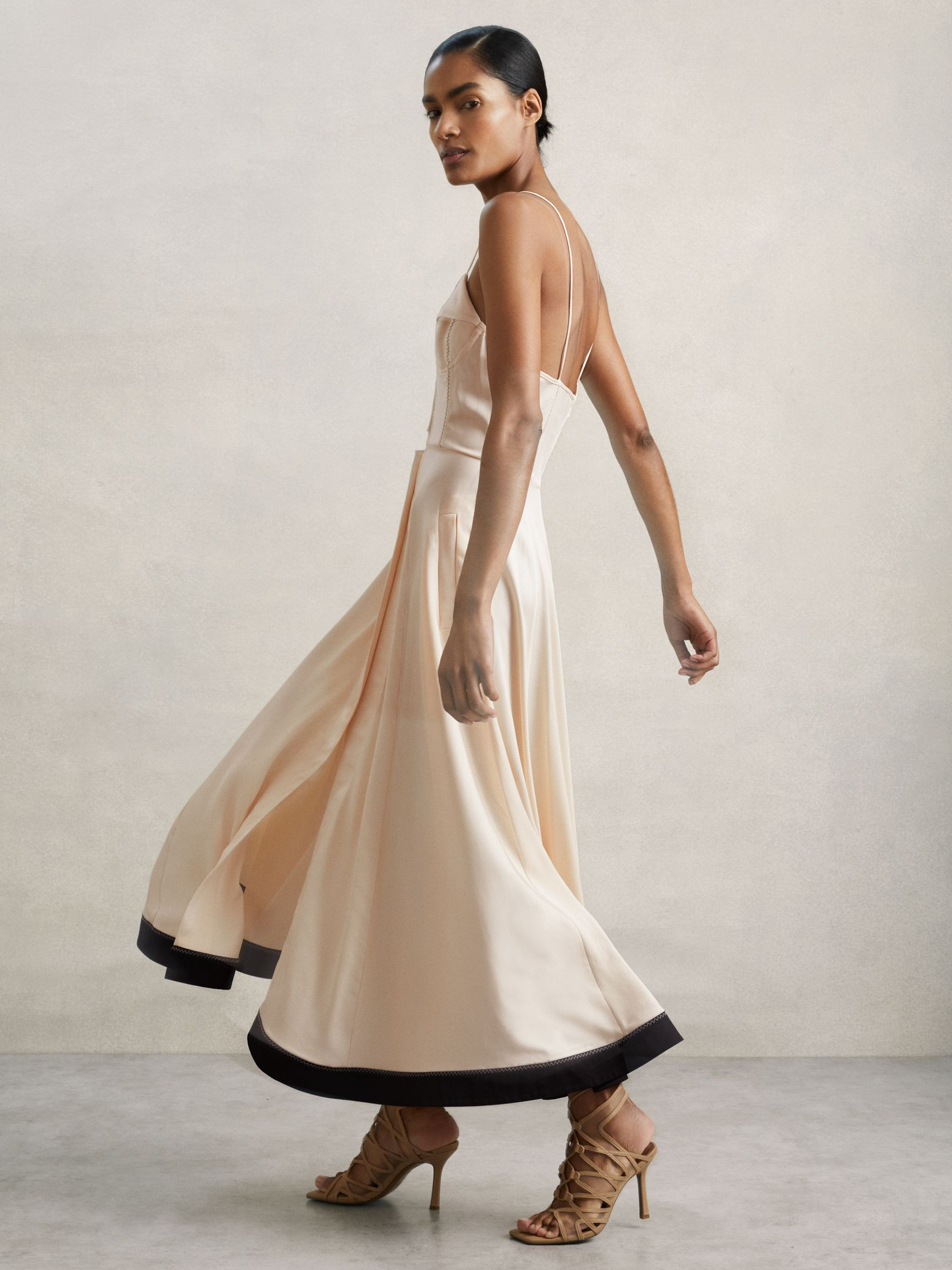 Atelier Corset Midi Dress in Neutral | Reiss UK