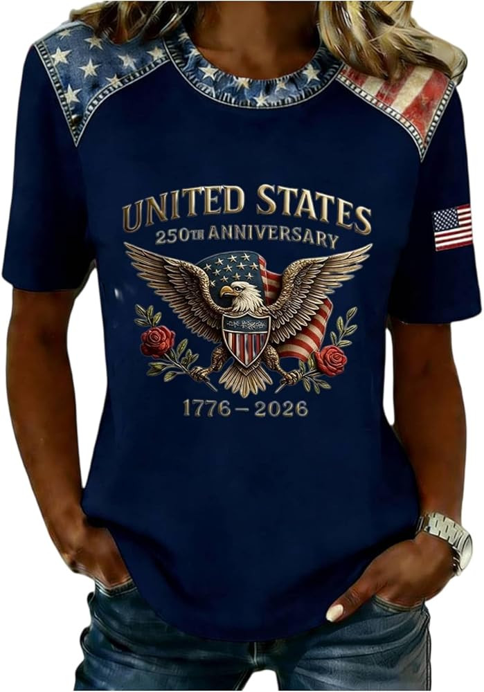 250 Anniversary USA Shirt Women 250Th Anniversary Tshirt 1776-2026 Patriotic Shirts American Flag... | Amazon (US)