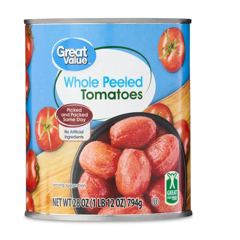 Great Value Whole Peeled Tomatoes, 28 oz | Walmart (US)
