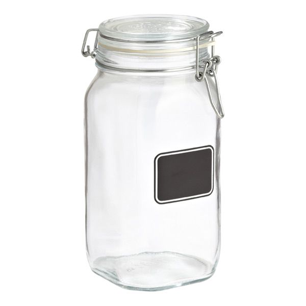 Bormioli Rocco 25 oz. Hermetic Jar w/ Chalk Label 750 ml. | The Container Store
