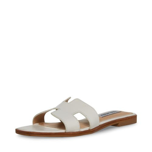Steve Madden Women's Hadyn Sandal, White Leather, 9.5 | Amazon (US)