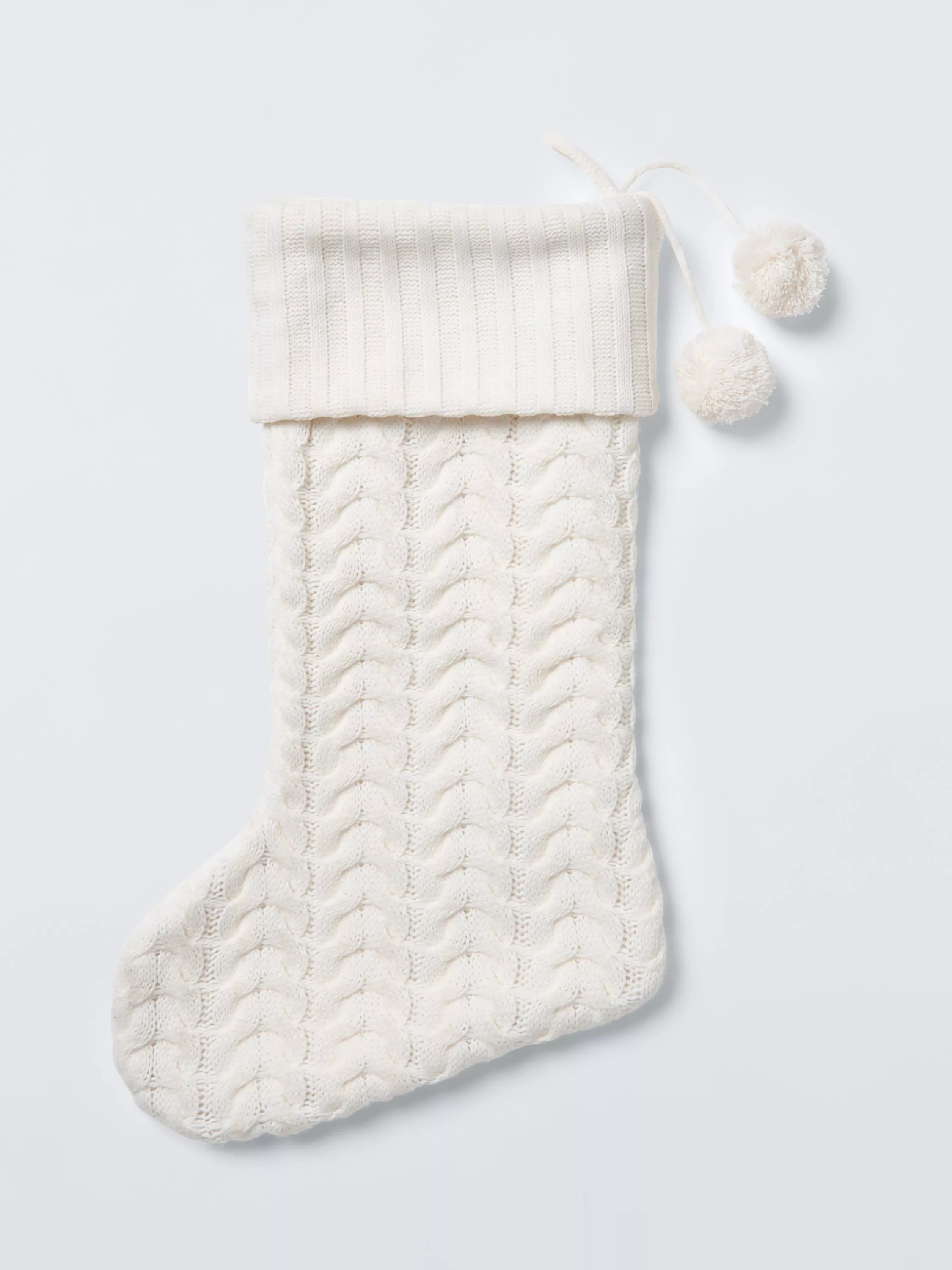 John Lewis Knitted Christmas Stocking, Cream, L55cm | John Lewis (UK)
