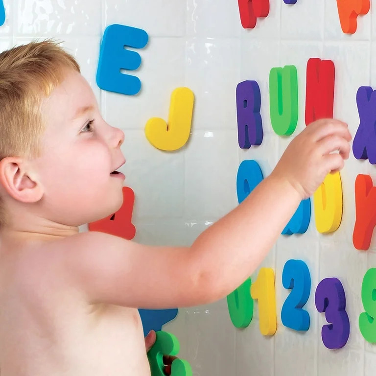36Pcs A-Z Letters and 0-9 Numbers Foam Floating Bath Tub Stickers Toddler Child Toys | Walmart (US)