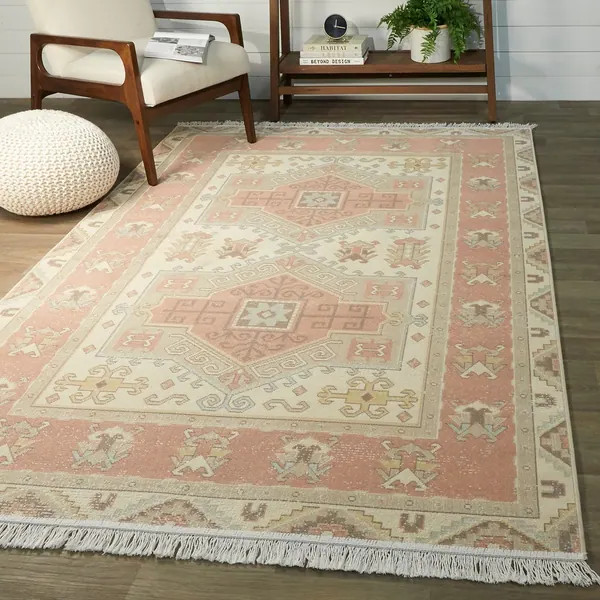 Isabella Oriental Persian Area Rug - Pink - 7'10" x 10' | Bed Bath & Beyond