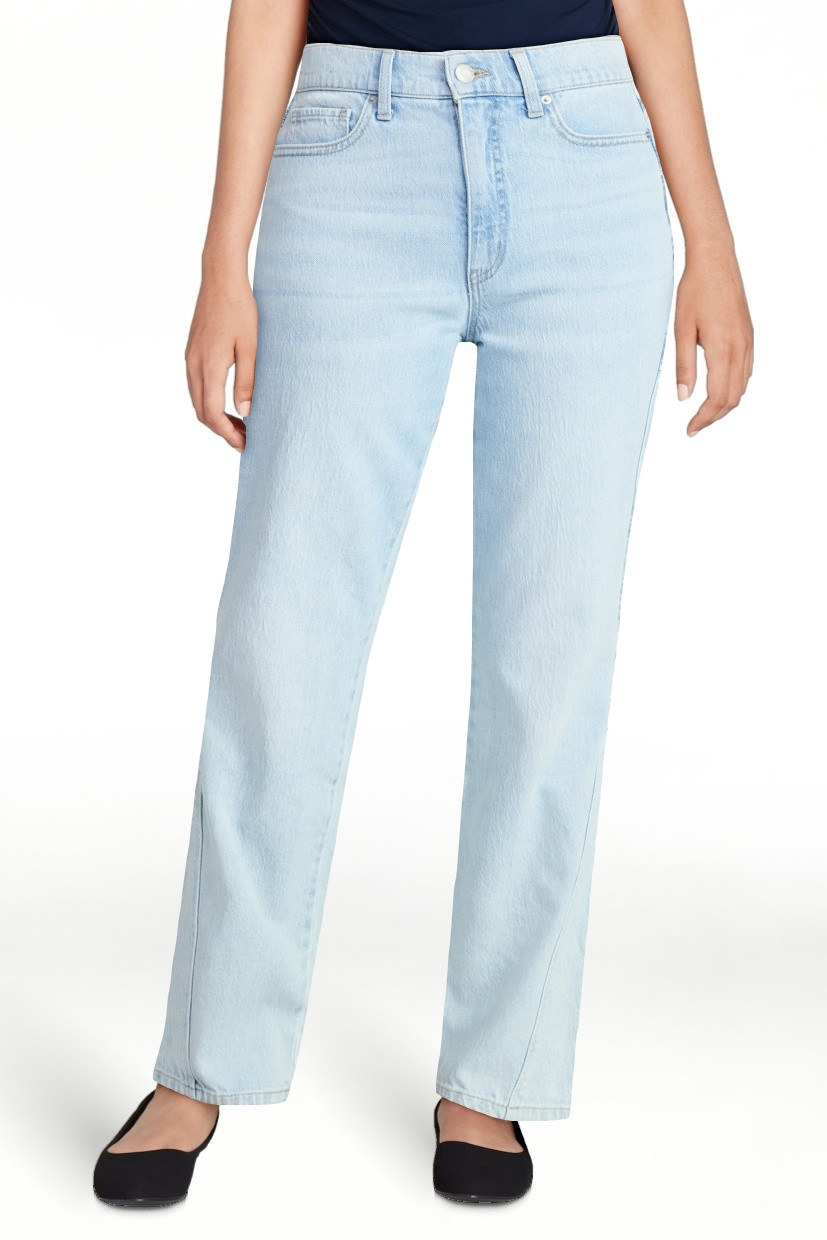 Time and Tru Women's High Rise Relaxed Straight Leg Jeans, 30" Inseam, Sizes 0-22 | Walmart (US)