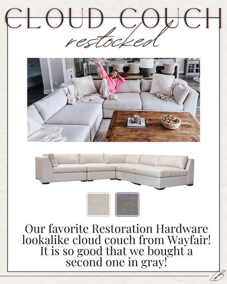 Our favorite RH lookalike cloud couch from Wayfair is back in stock!! I will never not brag about this couch!! 

#LTKstyletip #LTKhome #LTKfamily
