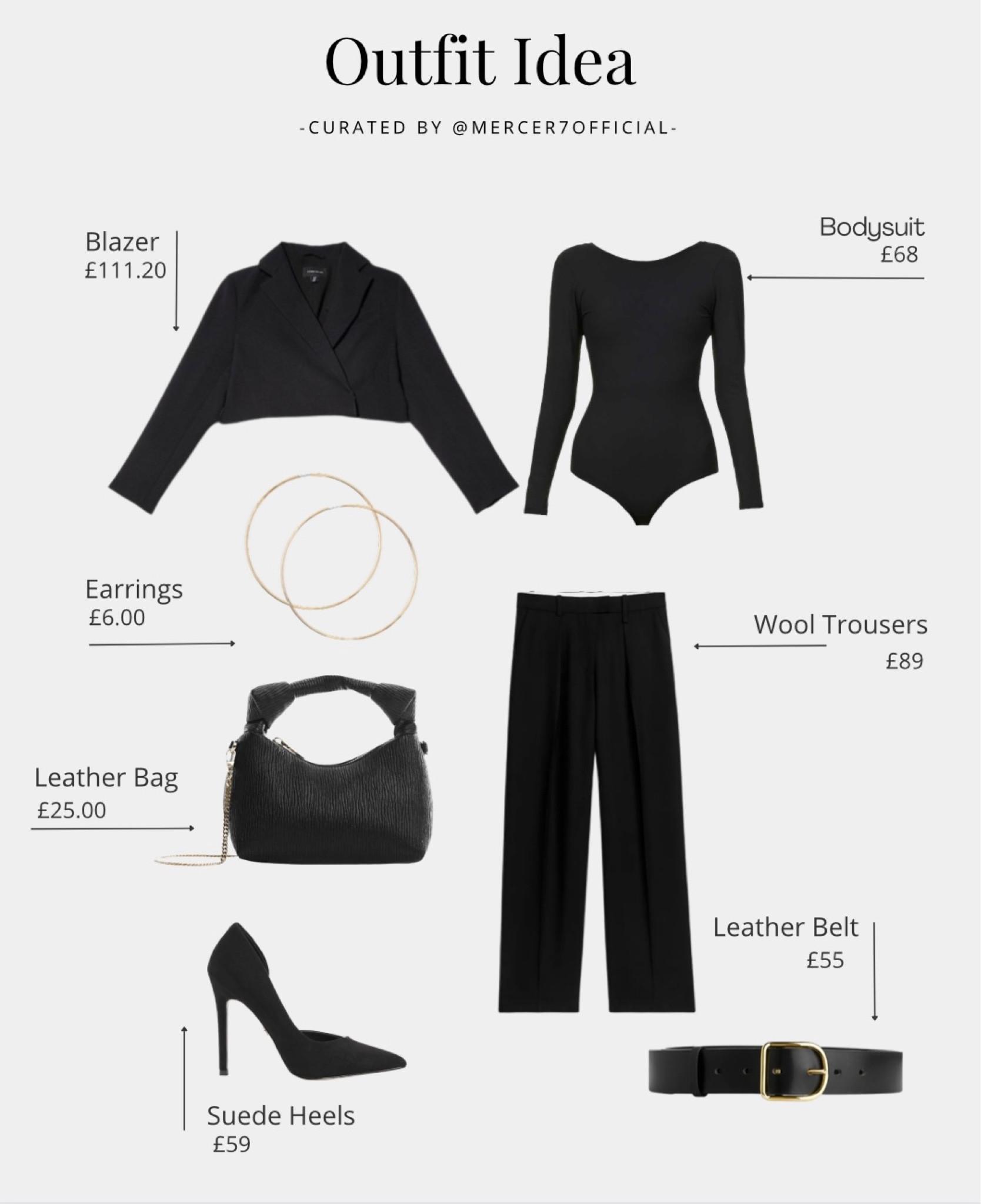 You really cannot beat a classic all black outfit! Here I have collected some gorgeous pieces from the high street to give you an idea of what I’d put together! I have included a cropped black blazer from H&M, some black wool blend trousers from Arket and a pair of suede heels from Kurt Geiger 

- classic outfit, all black outfit, wardobe staple, mango bag, high street style, leather belt 

#LTKSeasonal #LTKeurope #LTKstyletip