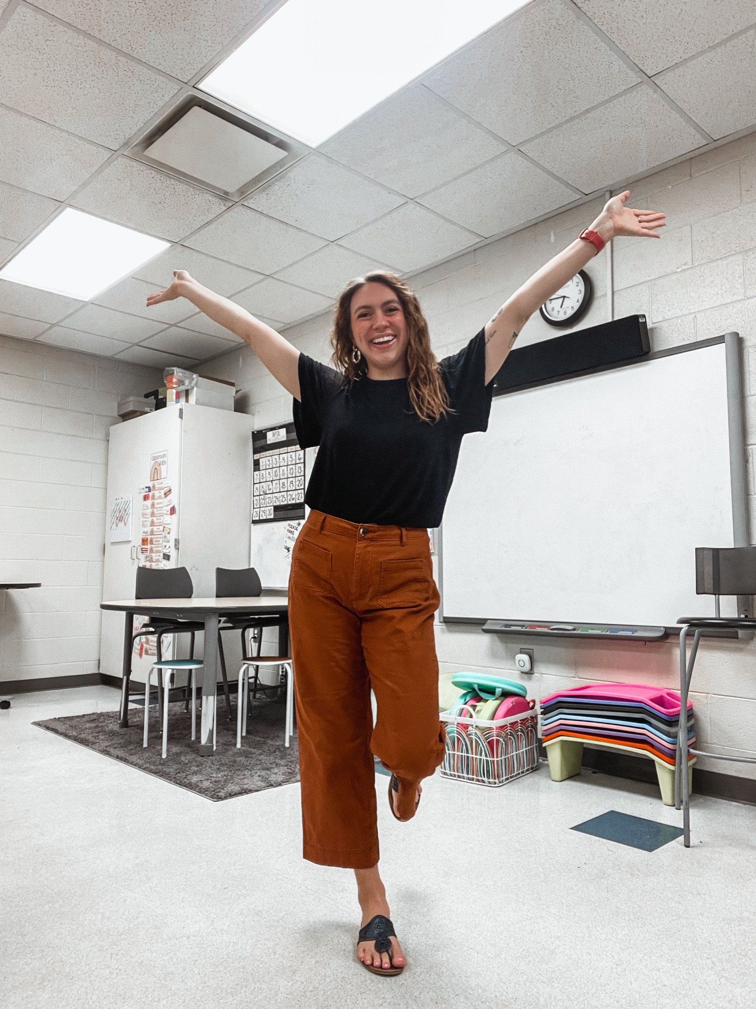 Teacher outfit, work outfit, teacher style, teacher fashion, workwear, work pants, jack rogers, spring sandals, spring work outfits, old navy pants, casual work clothes

#LTKfindsunder100 #LTKSeasonal #LTKworkwear