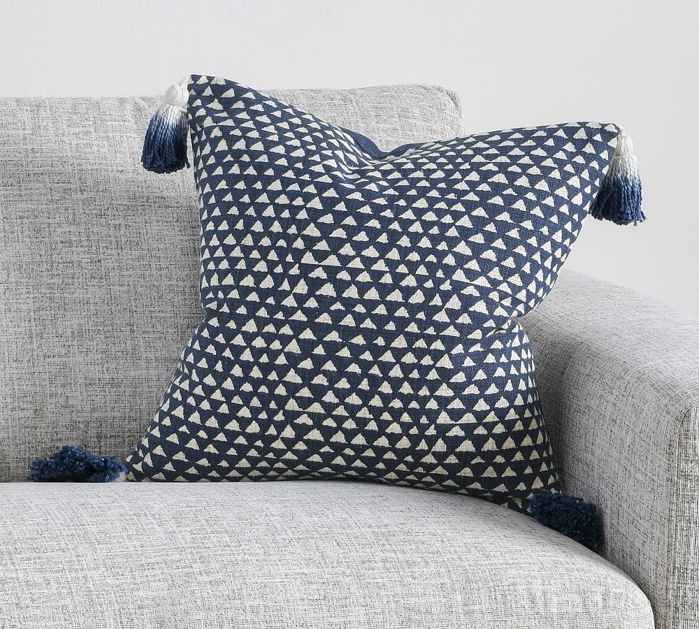 Idelle Printed Pillow Cover With Tassels | Pottery Barn (US)