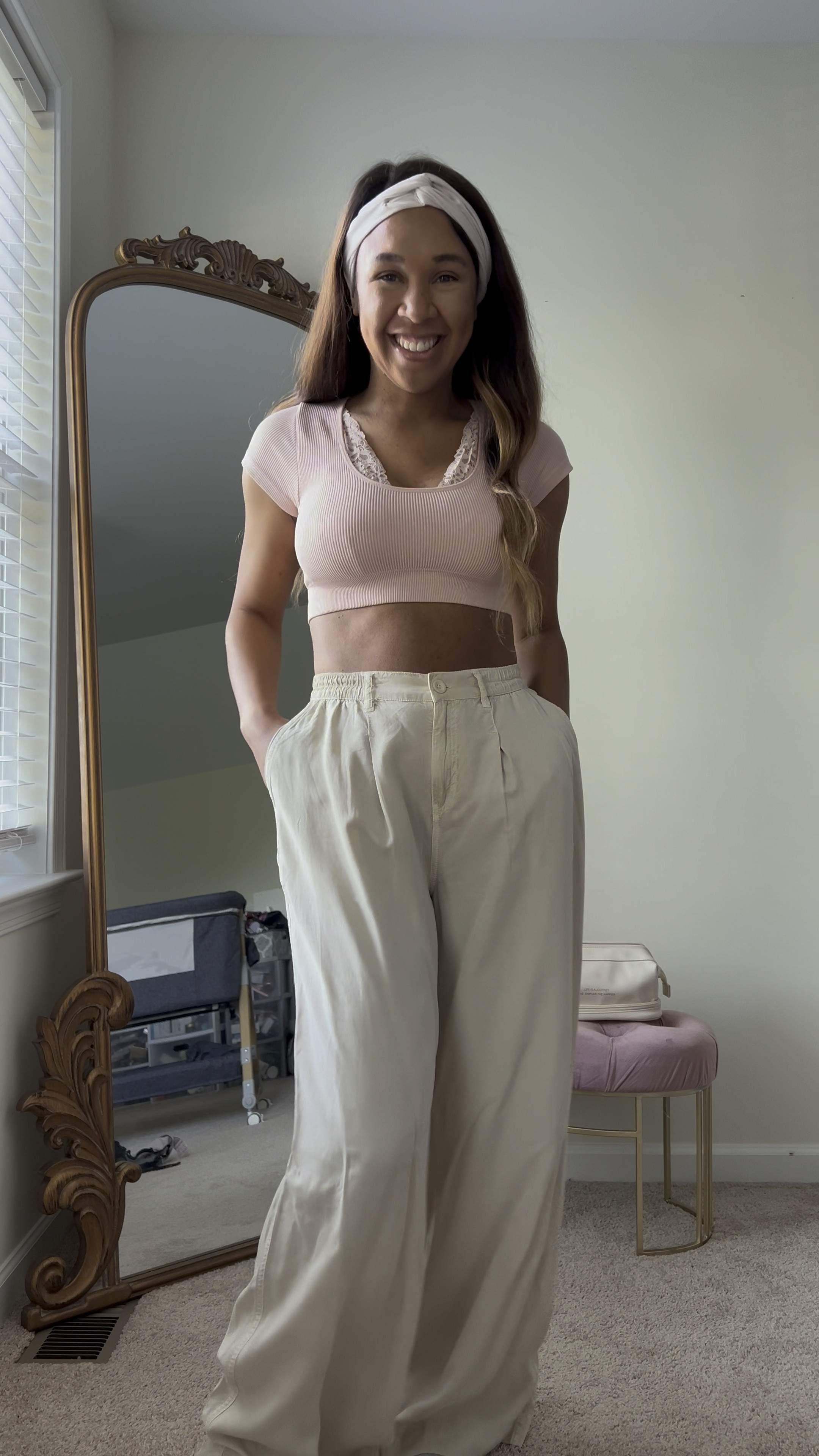 Mom style | postpartum outfit | lace crop top | linen pants | lounge pants | work from home outfit | mom outfit | aerie | fall outfit | fall style 

#LTKVideo #LTKFindsUnder50 #LTKSeasonal