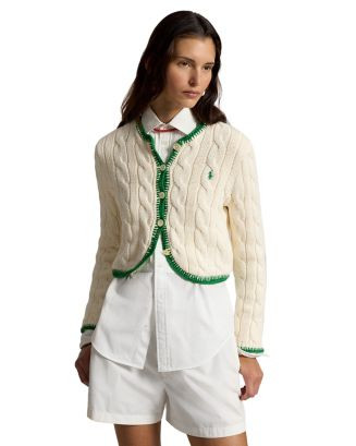 Cable Knit Cropped Cardigan | Bloomingdale's (AU)