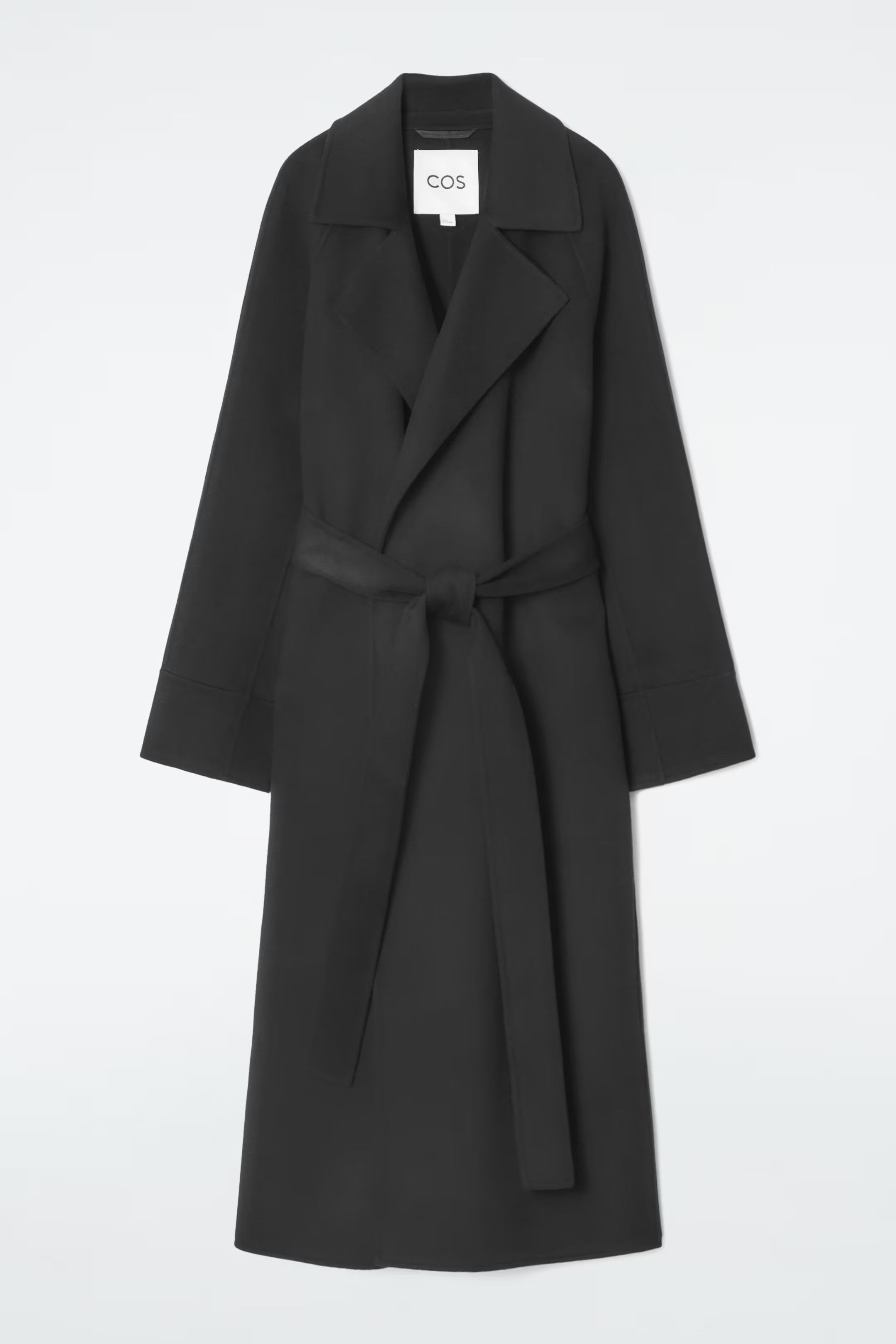 BELTED DOUBLE-FACED WOOL LONG COAT - BLACK | COS GB | COS UK