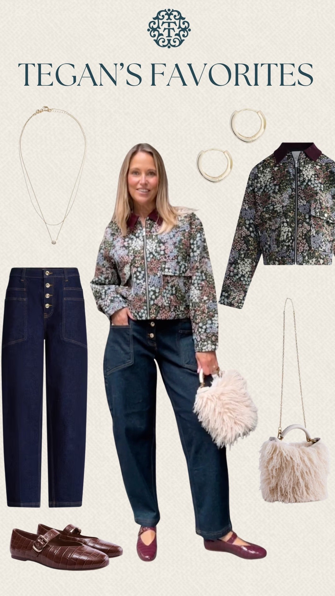 We’re loving this floral jacket from Walmart for a fun fall look. The dark denim, burgundy flats, and fluffy neutral accessories bring out the colors in the print so well. This would be such a cute outfit for a fall lunch, shopping day, or weekend plans.

#LTKSeasonal #LTKOver40 #LTKMidsize