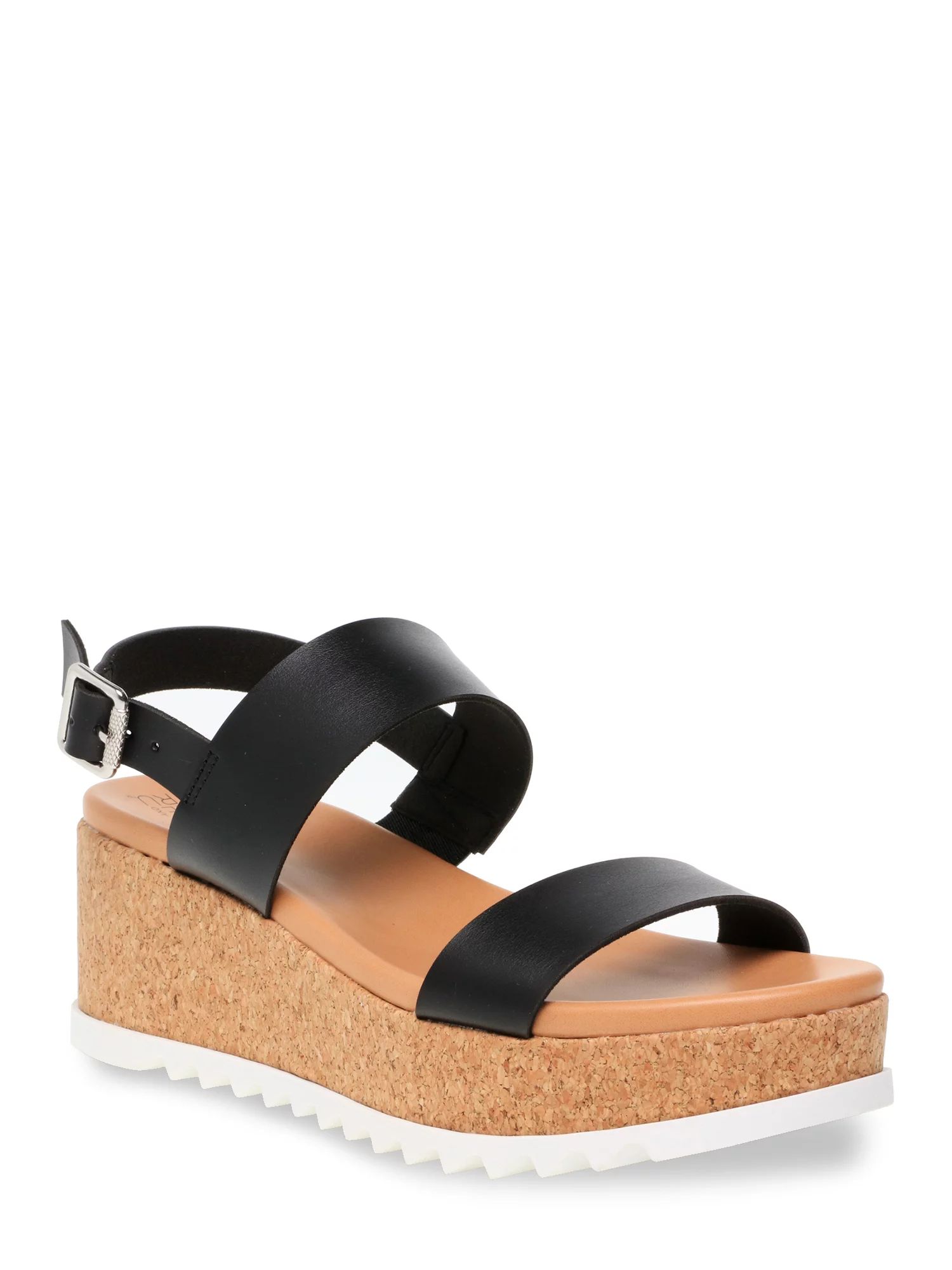 Time and Tru Two Band Flatform Sandal (Women's) | Walmart (US)