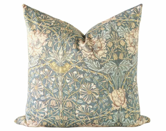 Teal Pillow Cover, Floral Throw Pillow Covers, Decorative Throw Pillow, Pillow Covers 24x24, Desi... | Etsy (US)