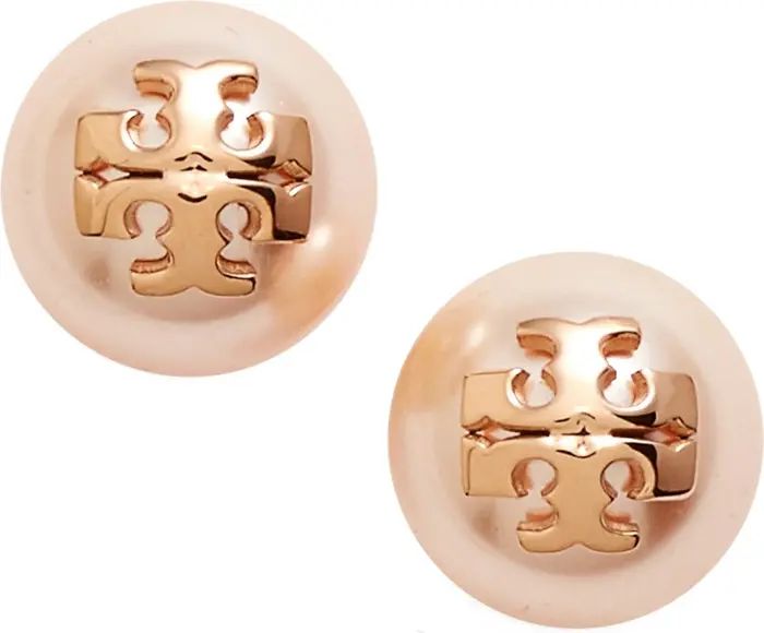 Swarovski Crystal Pearl Logo Stud Earrings | Nordstrom