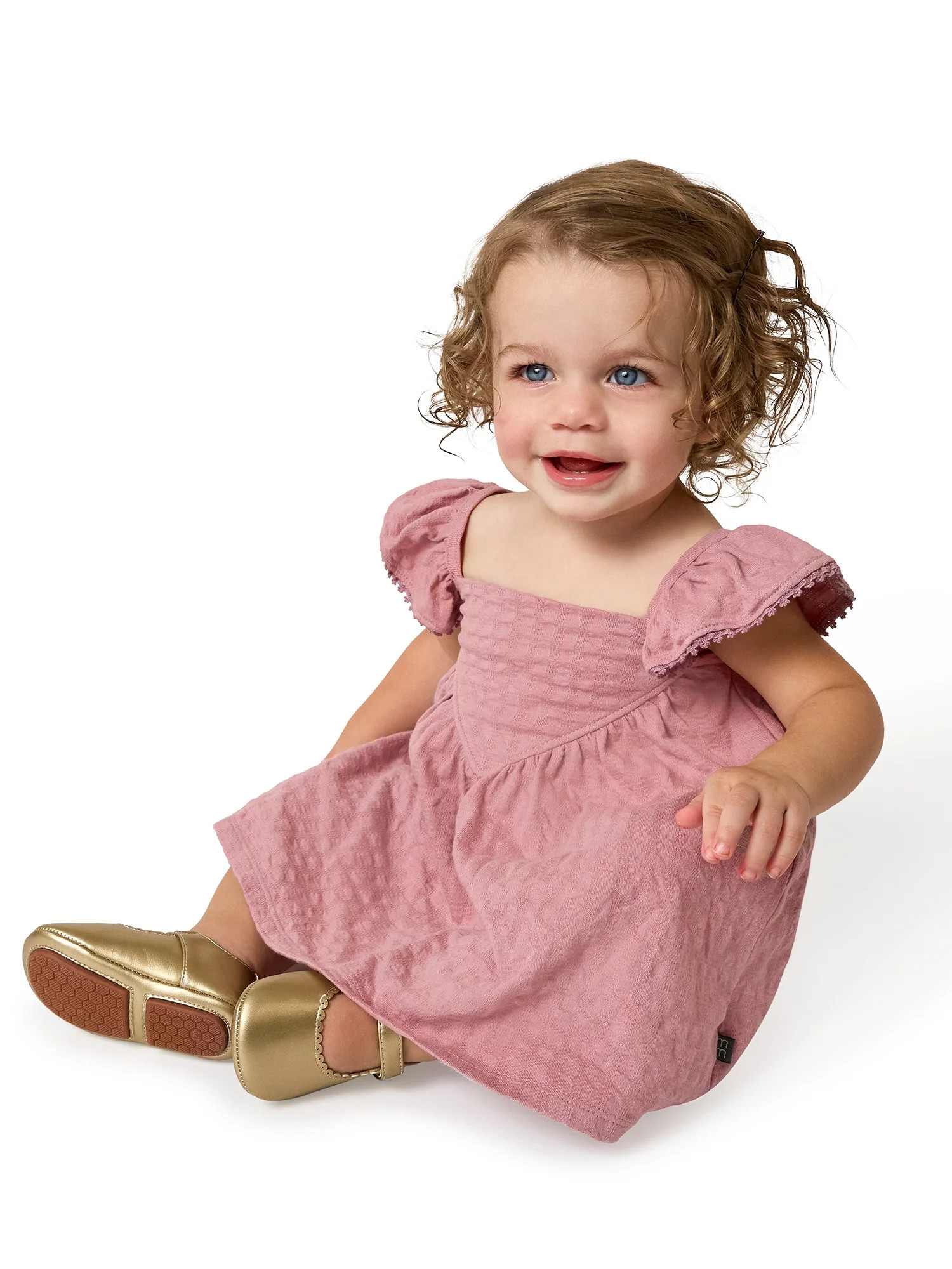 Modern Moments by Gerber Baby Girl Flutter Sleeve Dress and Diaper Cover Outfit Set, 2-Piece, Siz... | Walmart (US)