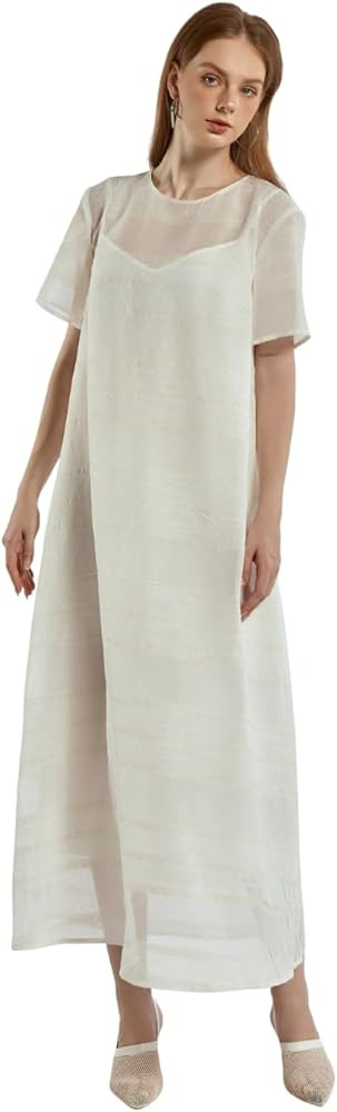 SIXDO G-White Organza Loose Dress for Women 2025, Elegant Wardrobe Essential for Work and Comfort... | Amazon (US)