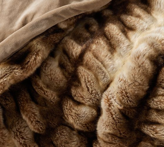 Faux Fur Ruched Throws | Pottery Barn (US)