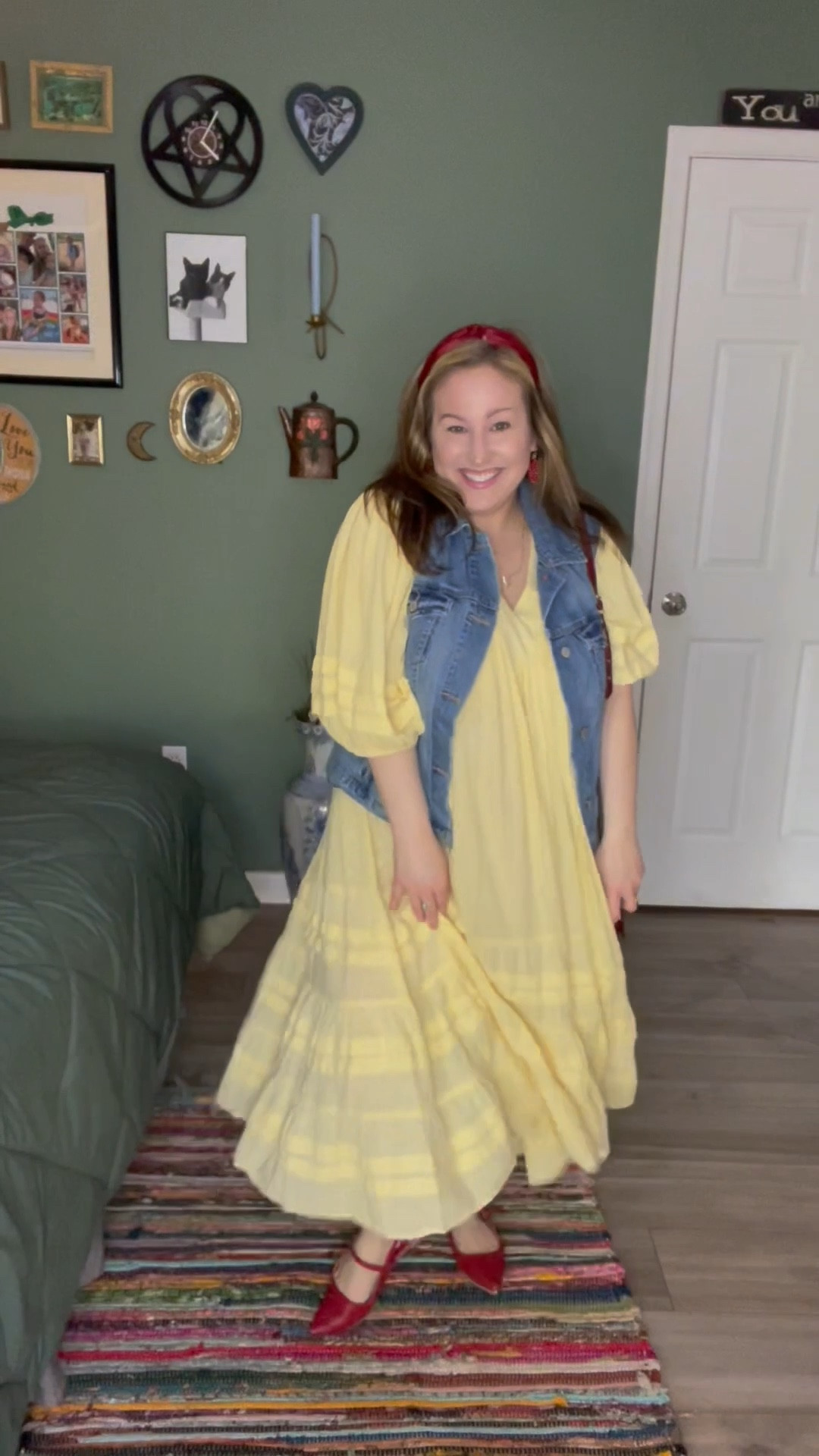 The perfect color combo for spring!💛💙♥️

I'm obsessed with this thrifted yellow dress!🌻☀️⭐️🌼✨

#springfashion #springdresses #denimvest
#OOTD #midsizefashion

#LTKSeasonal #LTKStyleTip #LTKMidsize