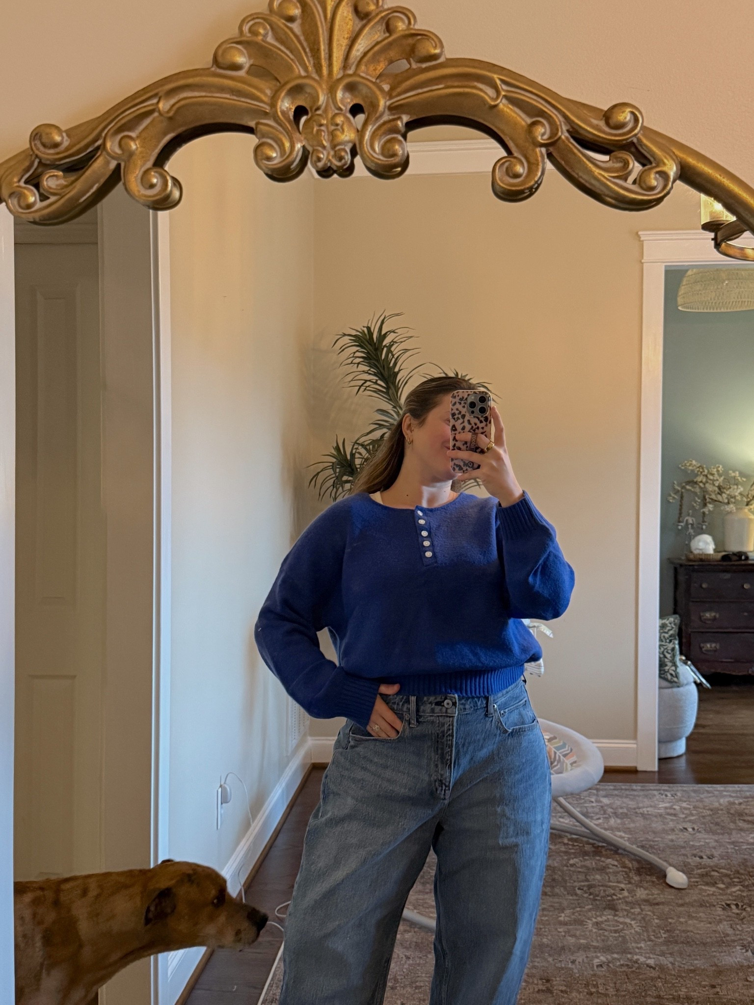 Code: AFLTK
COZY sweater: sized up to large 
Barrel leg jeans are tts