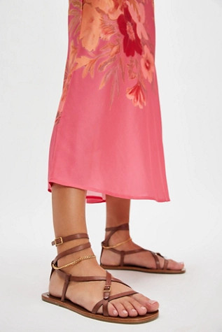 Athena Anklet Wrap Sandals by Vicenza at Free People, Brulee, US 8 | Free People (Global - UK&FR Excluded)