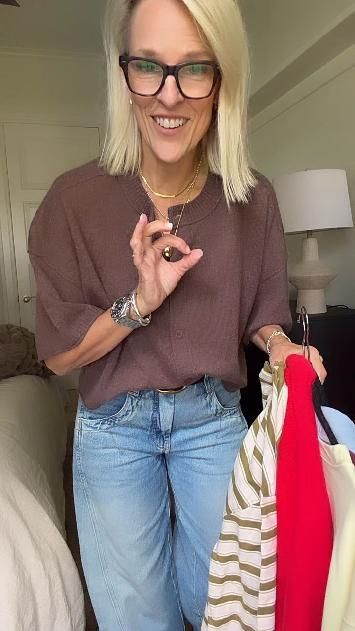 @Anthropologie fall finds!! 

Denim size down 1 
Sweater - small