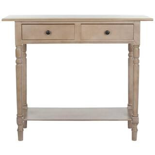 Rosemary 38 in. 2-Drawer Rustic Gray Wood Console Table | The Home Depot