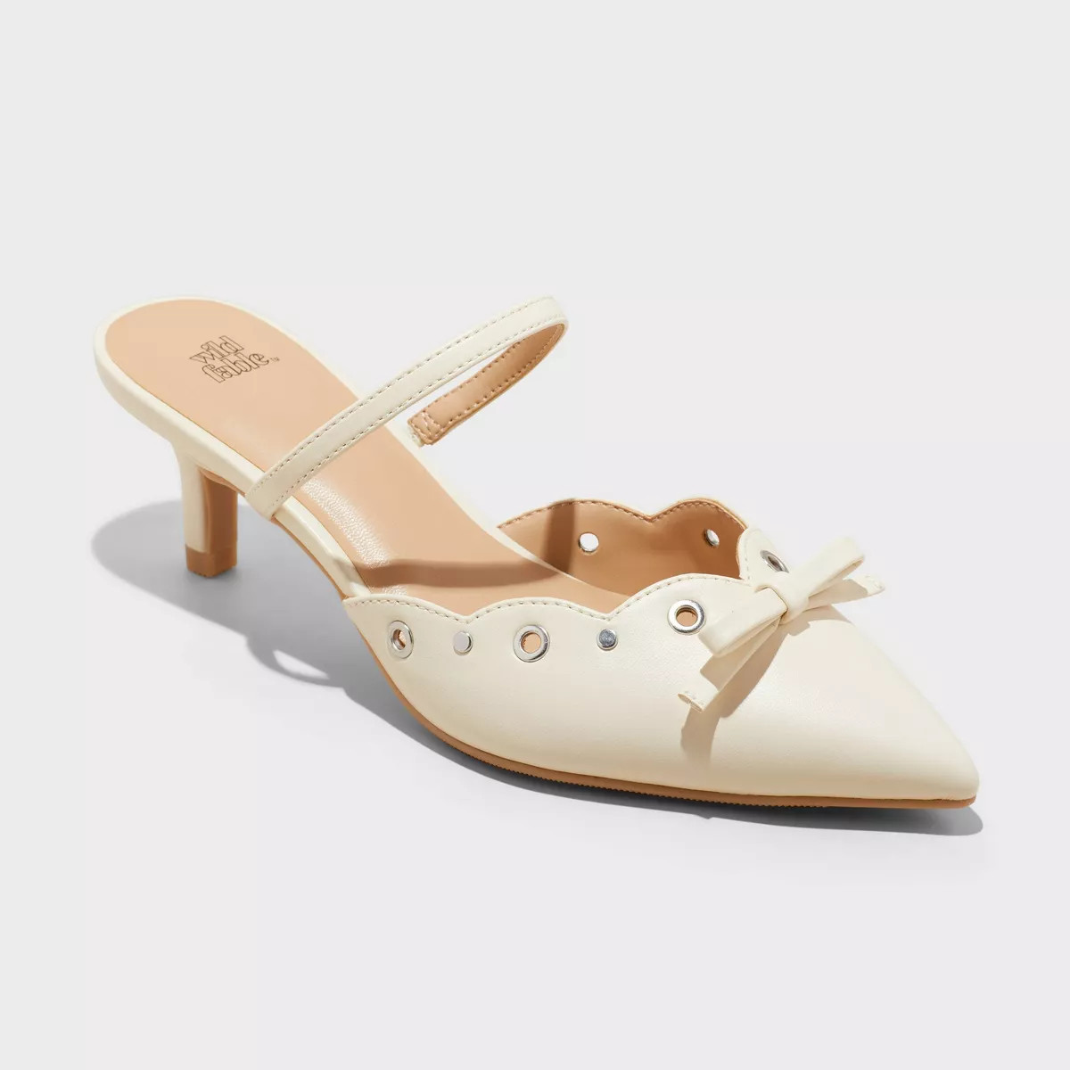 Women's Lysandra Eyelet Kitten Heels - Wild Fable™ Ivory 11 | Target