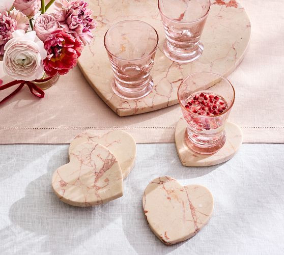 Marble Heart Coasters - Set of 4 | Pottery Barn (US)