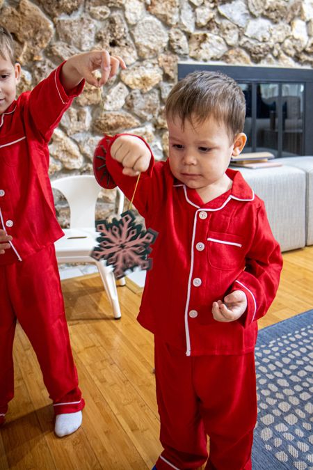 
#ad how precious are these little English Christmas pajamas!? I love the classic red & button-down style! They are true to size with the boys, wearing 3T & 5T @littleenglish 

#LTKHoliday #LTKkids #LTKfamily