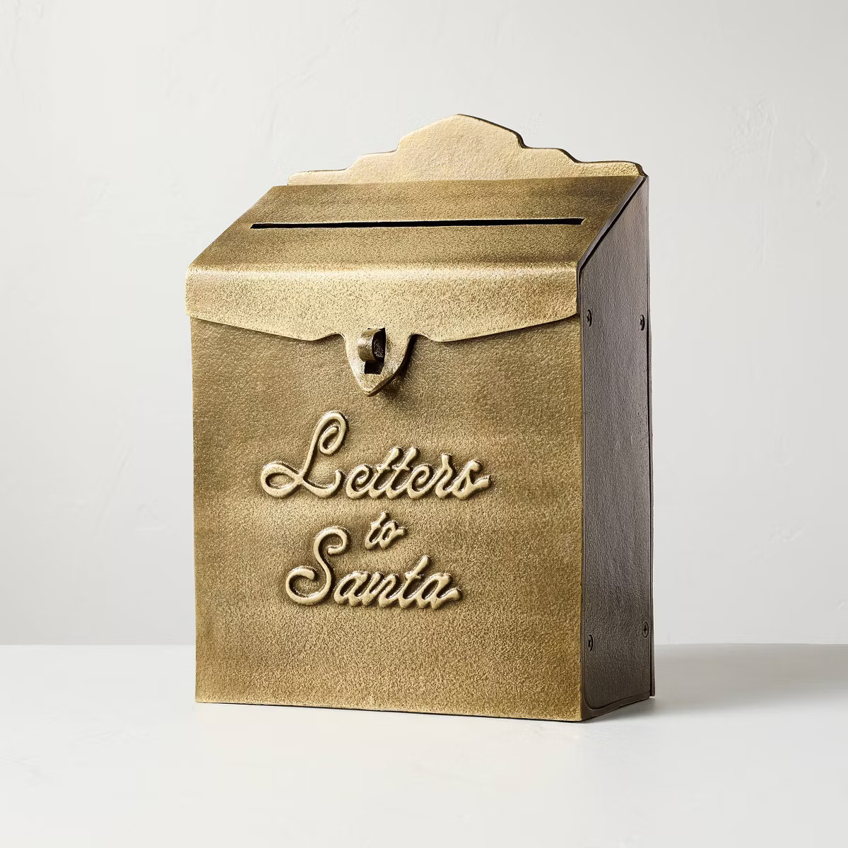 12.6" Brass Tabletop 'Letters to Santa' Mailbox - Hearth & Hand™ with Magnolia | Target