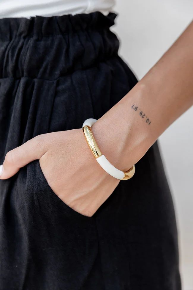 Hold On To You Ivory Bangle Bracelet | Pink Lily