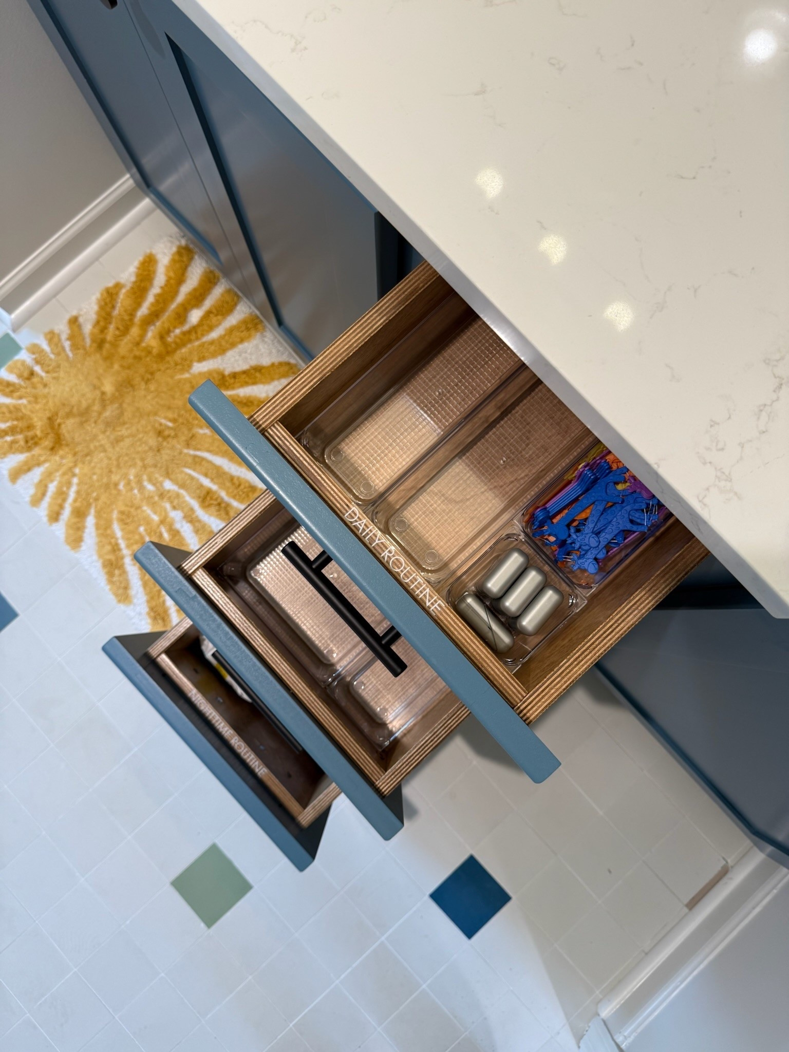 The biggest difference on busy school days isn't doing more…it's having simple systems that make everyday routines easier.

When toothbrushes, hair supplies, bath essentials, and everyday items all have a designated home, kids can be more independent and mornings (and bedtime) run a whole lot smoother!