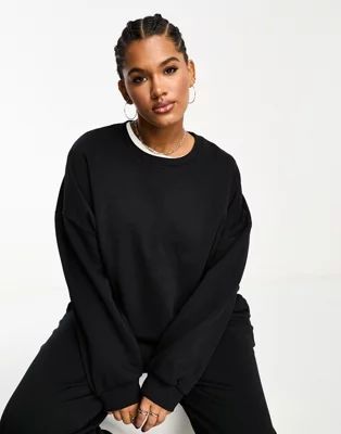 ASOS DESIGN Curve ultimate oversized sweatshirt co-ord in black | ASOS (Global)