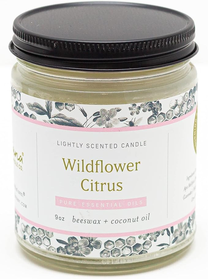 Fontana Candle Company - Wildflower Citrus | Lightly Scented Candle 9 oz | Made from Beeswax and ... | Amazon (US)