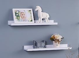 O&K Furniture Set of 2 Picture Wall Ledge for Photo Frames, Floating Wall Shelf, (White, 18.9 Inc... | Amazon (US)