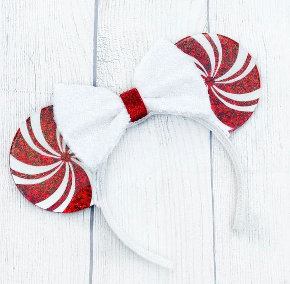 Peppermint Swirl Minnie Ears Christmas Minnie Ears Disney | Etsy | Etsy (US)