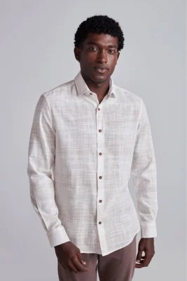 HIGHSTIL Camisa Slub Slim Fit - Bege Areia | Dafiti (BR)