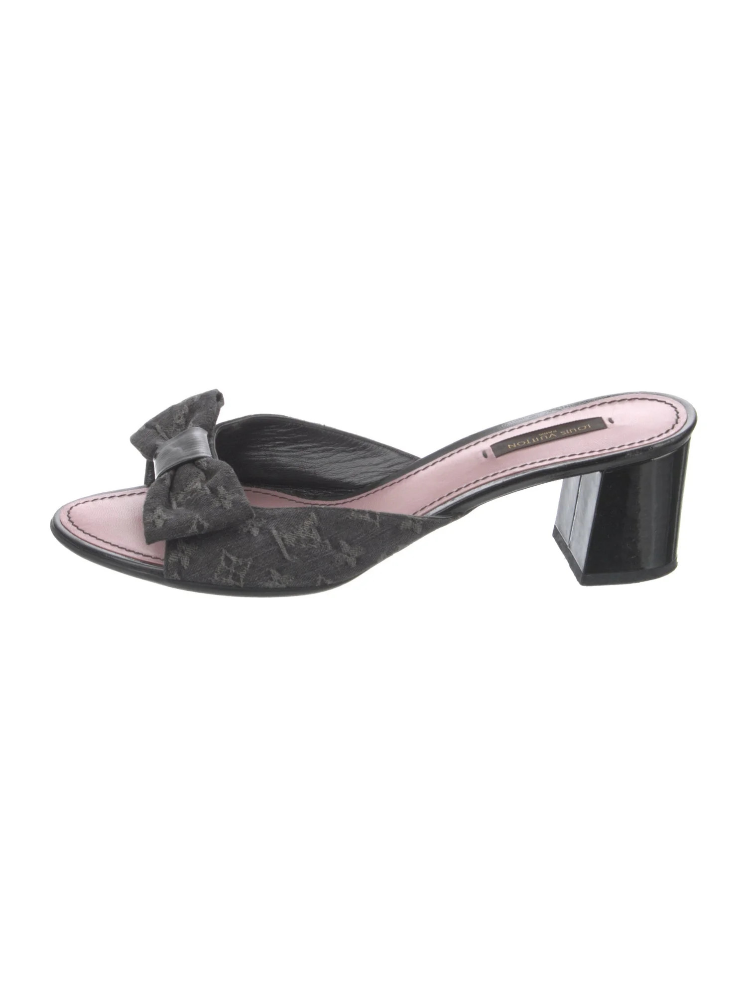 LV Monogram Bow Accents Slides | The RealReal
