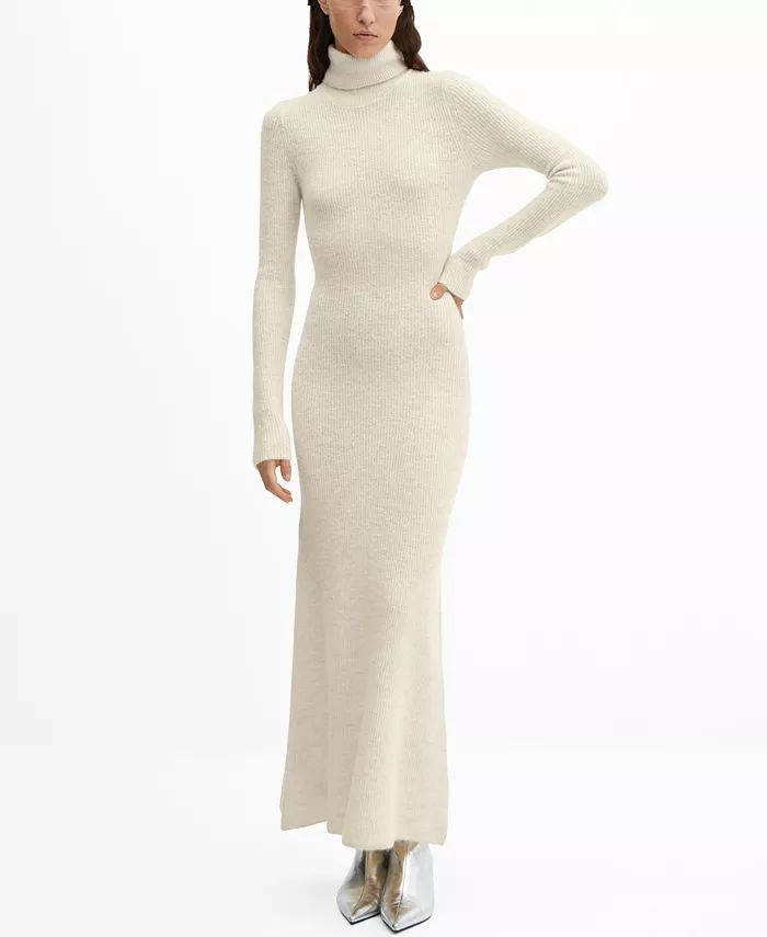 MANGO Women's Knitted Turtleneck Dress - Macy's | Macy's