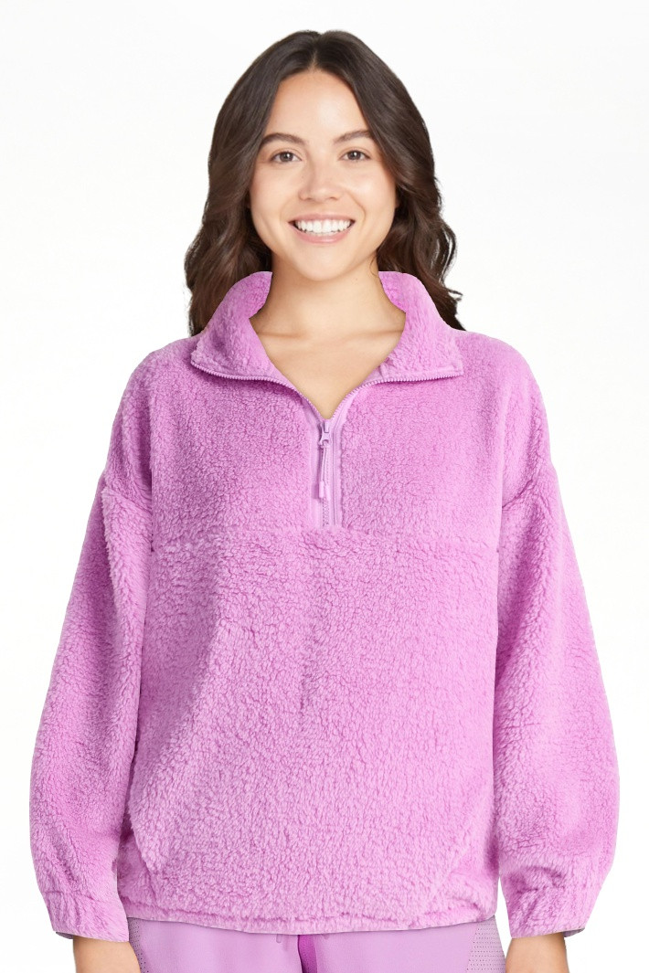 No Boundaries Plush Half-Zip Pullover, Women's and Plus | Walmart (US)