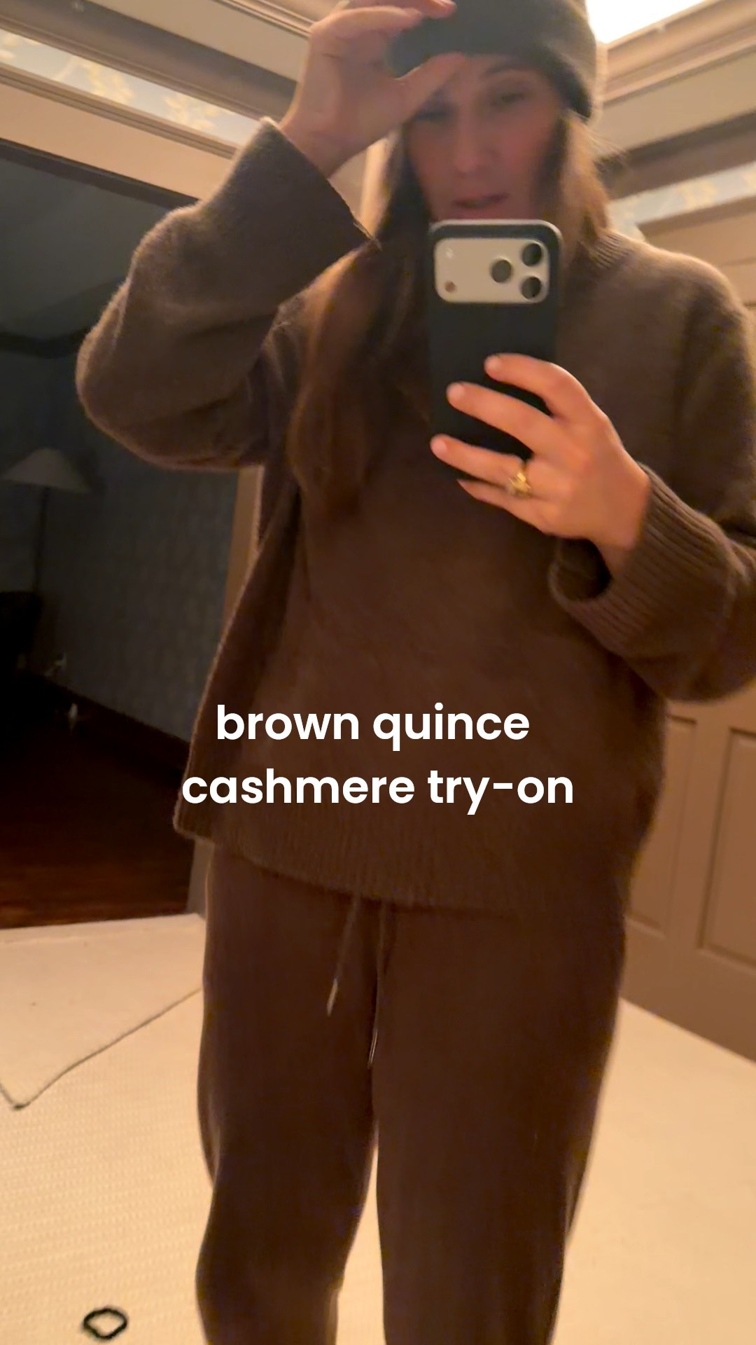 Trying on a whole little brown moment today. The oversized Mongolian cashmere sweater is that perfect relaxed fit I always want, the beanie is a chic way to keep warm, and the ribbed skirt + joggers are easy, comfy basics I’ll wear all winter. Everything runs true to size — linking it all here! #quincepartner @onequince

#LTKHoliday