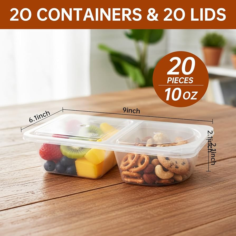 Reusable Snack Containers with Lids, Snack Containers, 20-Pack Snack Pack Containers, meal prep c... | Amazon (US)