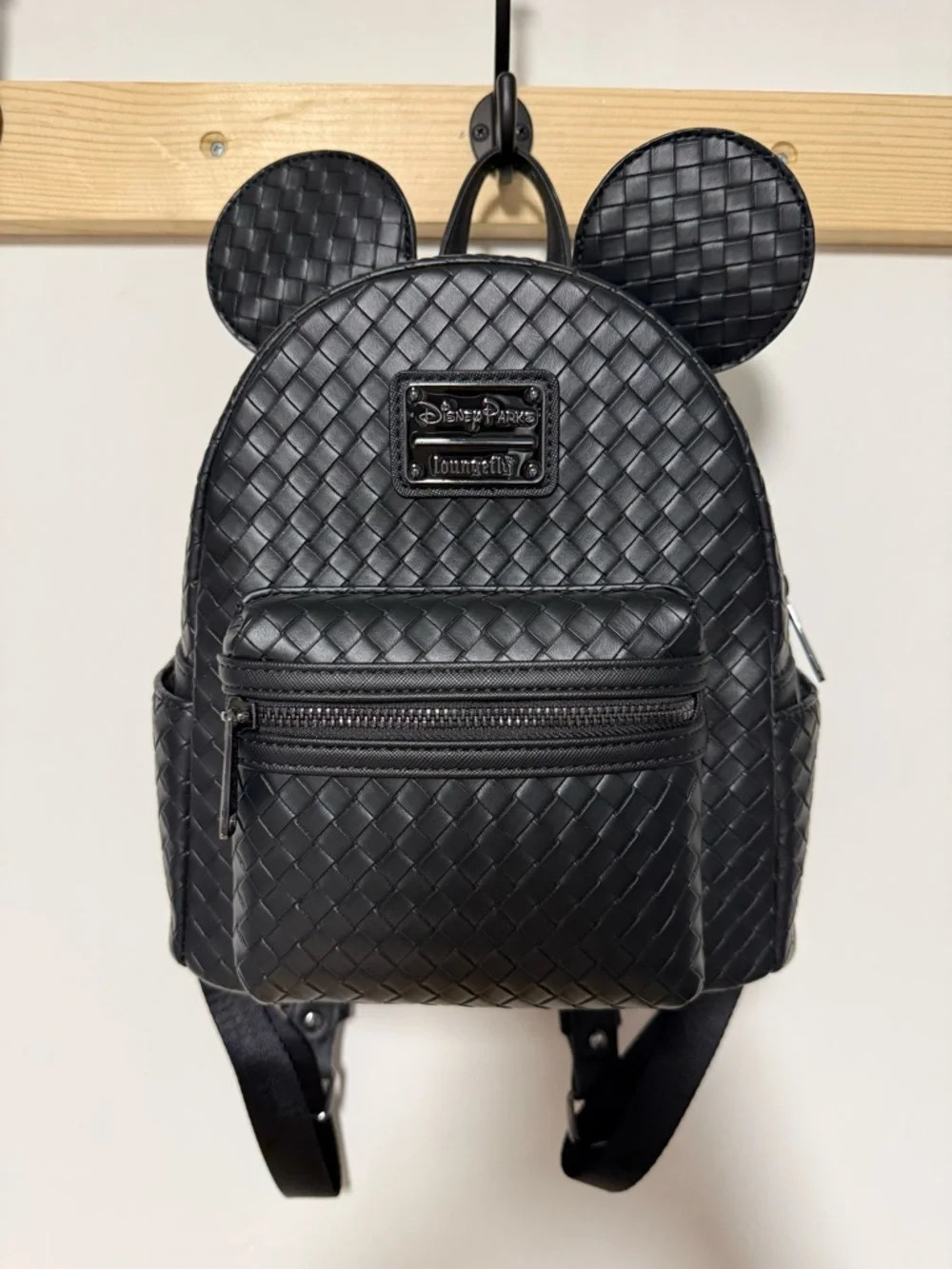 Loungefly Black Woven Mini Backpack with Ear Silhouette | Poshmark
