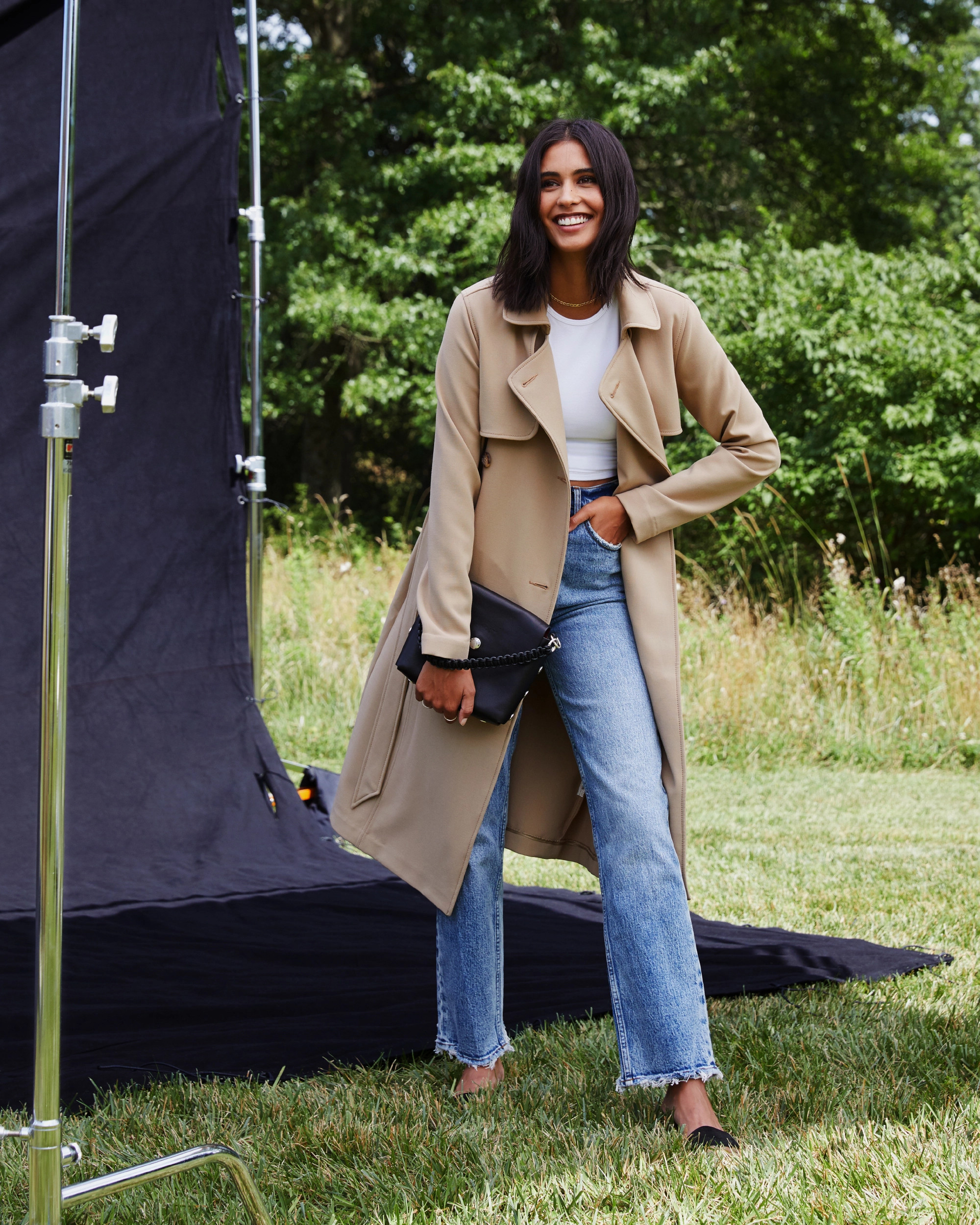 Calf-Length Drapey Trench | Abercrombie & Fitch (US)