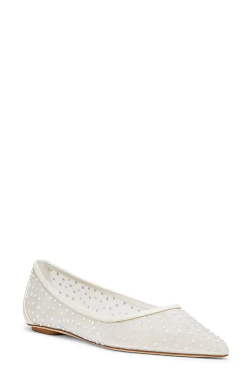 Stuart Weitzman Emilia Mesh Flat in White/Frosted White/ at Nordstrom, Size 8 | Nordstrom