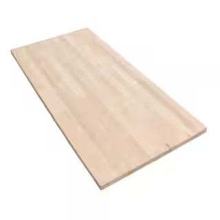 HARDWOOD REFLECTIONS 8 ft. L x 25 in. D Unfinished Birch Solid Wood Butcher Block Countertop With... | The Home Depot