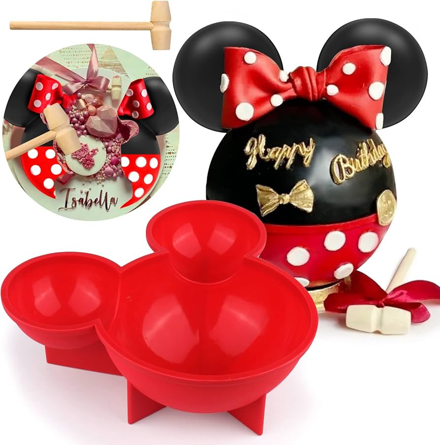 Large Breakable Chocolate Molds for Mouse Head,3D Mouse Head Silicone Molds with 1 Hammer for DIY... | Amazon (US)